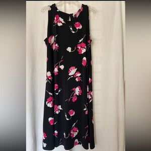 Black dress pink roses short sleeve from HSN
Size Large